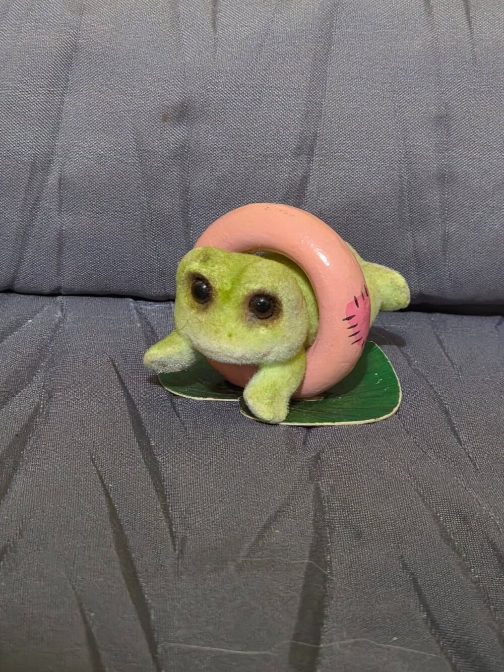 Vintage Josef Originals Miniature Flocked Frog Figure